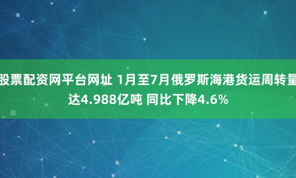 股票配资网平台网址 1月至7月俄罗斯海港货运周转量达4.988亿吨 同比下降4.6%